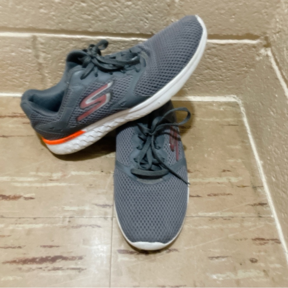 Skechers Gray and Orange Sneakers with Modern Design